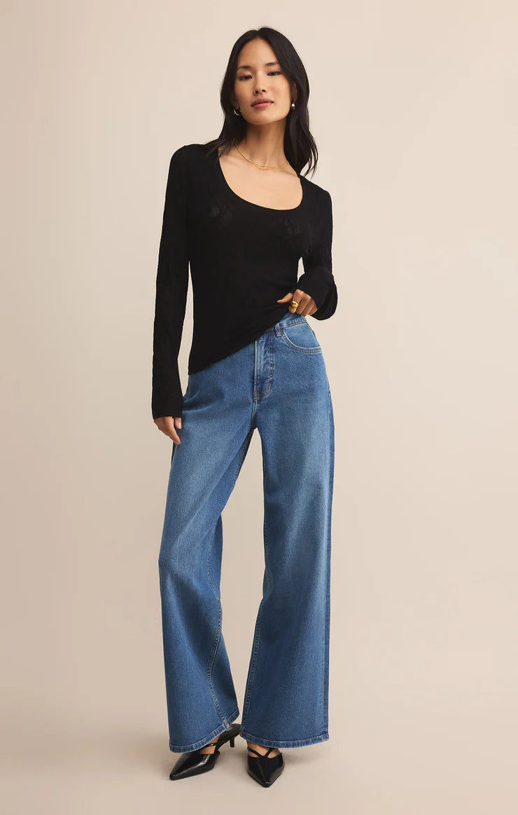 Tibi Scoop Mesh Sweater - Black